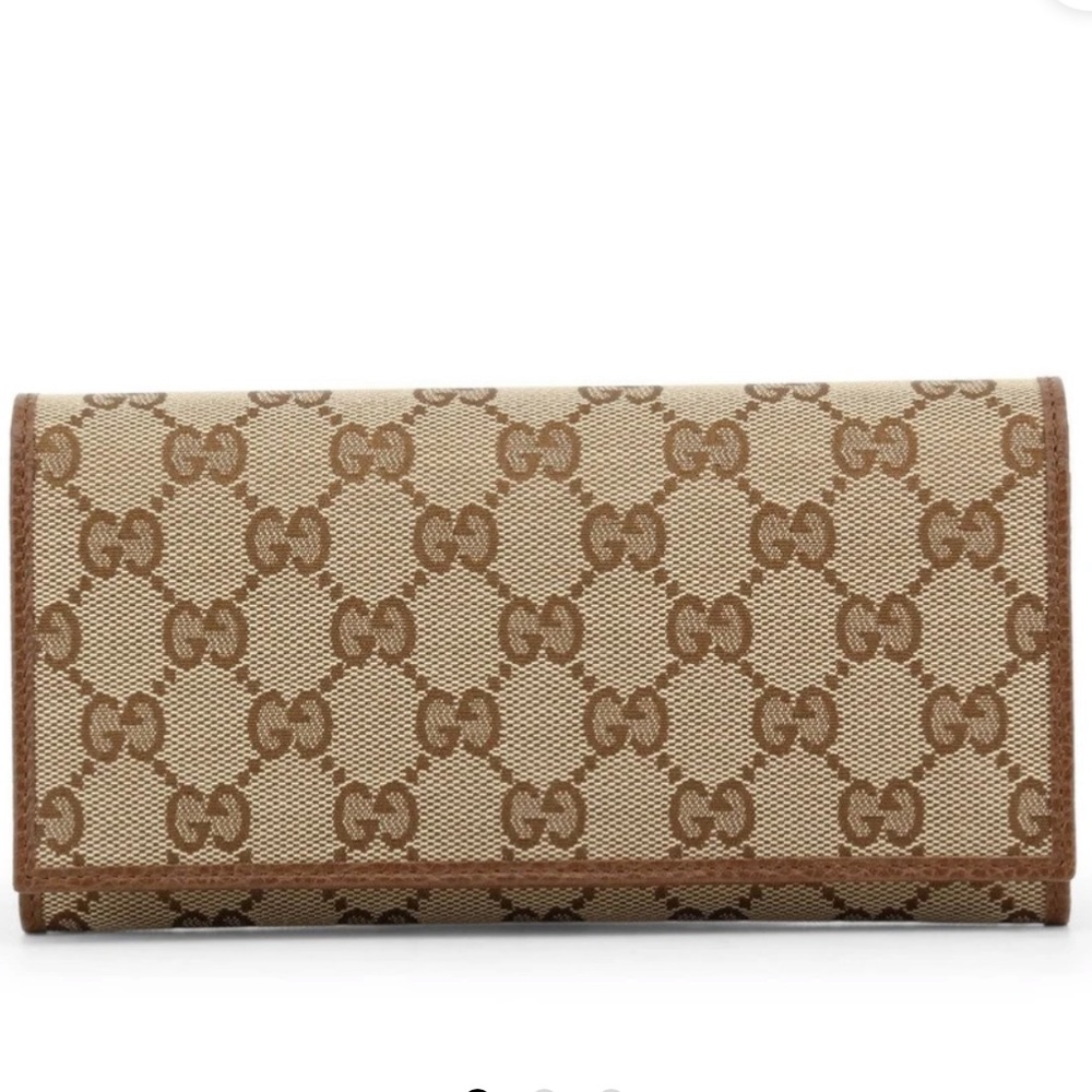 GUCCI ORIGINAL Monogram Continental Flap Wallet